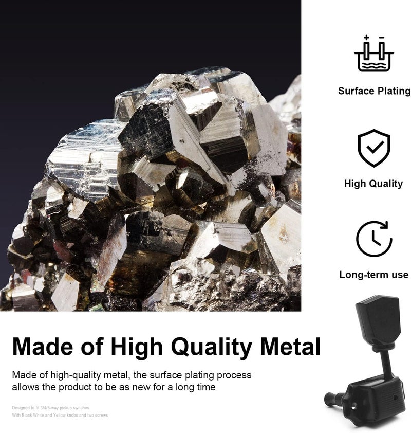 MAXCHEER 3R3L Vintage Guitar Deluxe String Tuning Pegs Machine Heads Greenish Button for Epiphone Les Paul Style Guitar Replacement (Black) - Image 5